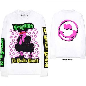 Yungblud Unisex Long Sleeve T-Shirt: Punker (White) (Back & Sleeve Print)