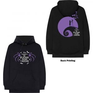 The Nightmare Before Christmas Unisex Pullover Hoodie: Moonlight (Black) (Back Print)
