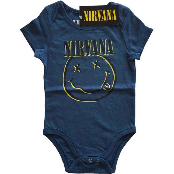 Nirvana Kids Baby Grow: Inverse Happy Face (Navy Blue)