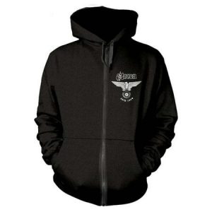 Saxon Men S Estd 1979 Zippered Hooded Sweatshirt Black