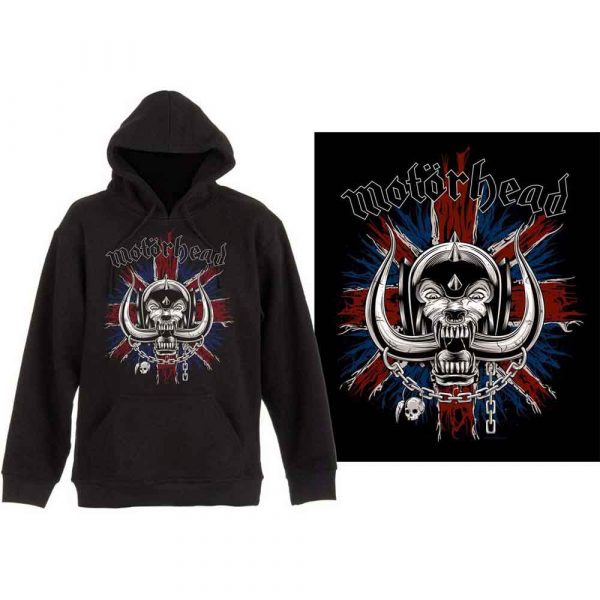 Motorhead Unisex Pullover Hoodie: British Warpig (Black) (Large)