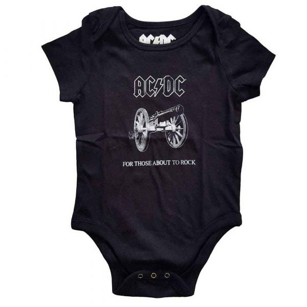 AC/DC Kids Baby Grow: About to Rock (Black) (0-3 Months)