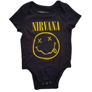 Nirvana Kids Baby Grow: Yellow Happy Face (Black)