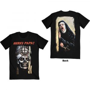 Ghost Unisex T-Shirt: Here's Papa (Black) (Back Print) (Medium)