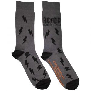 AC/DC Unisex Ankle Socks: Back in Black Bolts (Charcoal Grey) (UK Size 6 - 11)