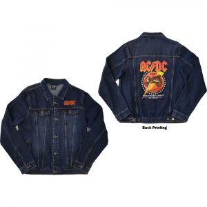 AC/DC Unisex Denim Jacket: About To Rock (Back Print) (Medium)