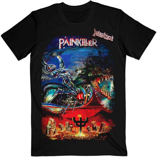 Judas Priest Unisex T-Shirt: Painkiller (Black) (Medium)