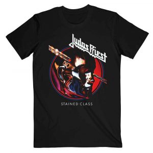 Judas Priest Unisex T-Shirt: Stained Class Album Circle (Black) (Medium)