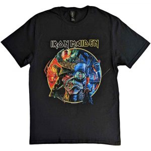 Iron Maiden Unisex T-Shirt: The Future Past Tour '23 Circle Art (Black) (Medium)