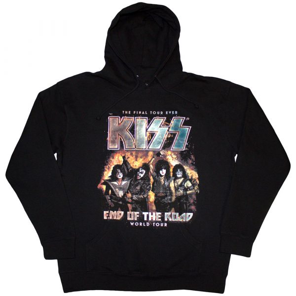 KISS Unisex Pullover Hoodie: End Of The Road Final Tour (Black) (Medium)