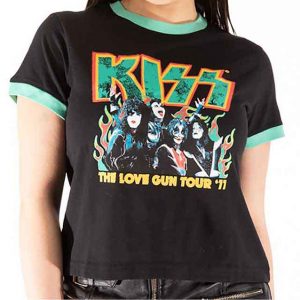 KISS Ladies Crop Top: St Paddy's (Black) (Medium)