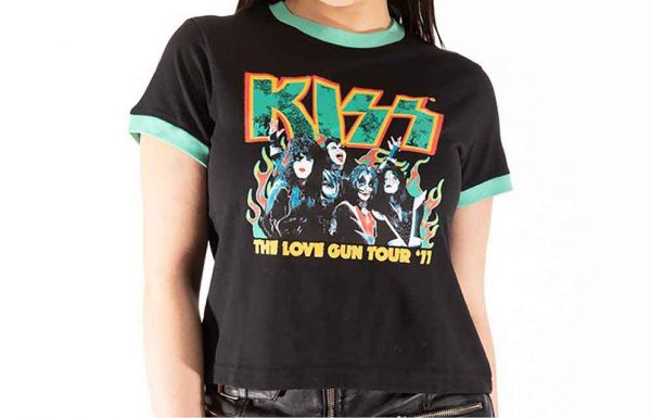 KISS Ladies Crop Top: St Paddy's (Black) (Medium)