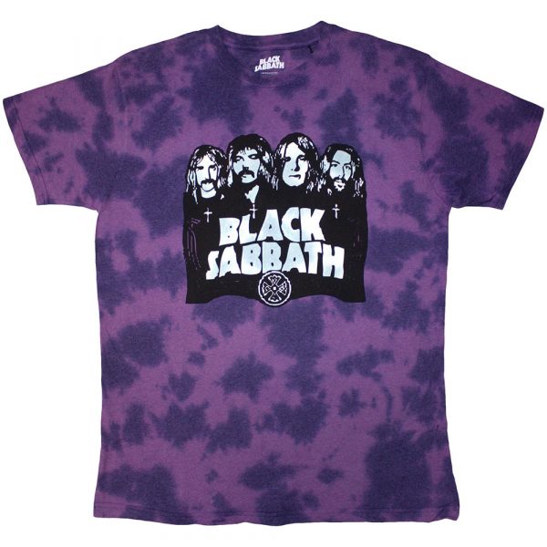 Black Sabbath Unisex T-Shirt: Band & Logo (Purple) (Wash Collection)